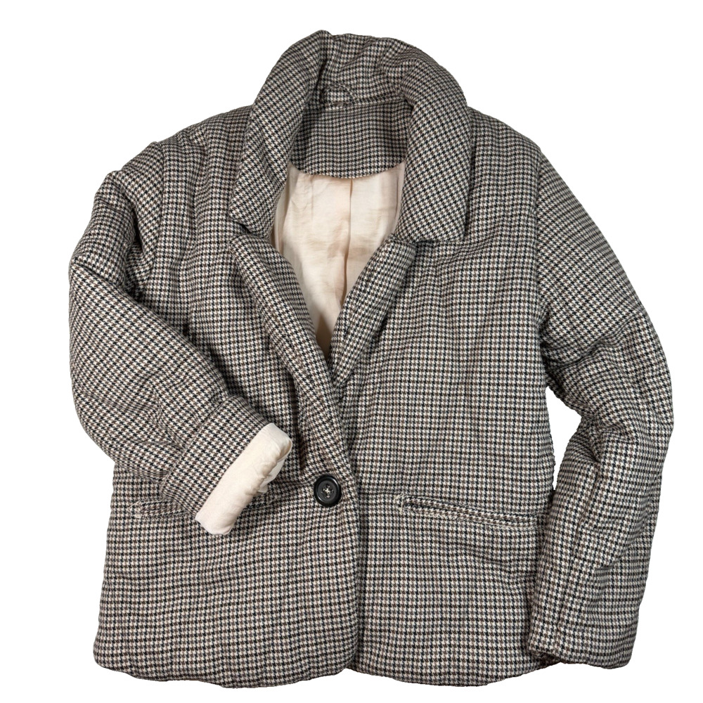 Free People Tawny Plaid Puffer Jacket XS Quilted Insulated Winter Coat Full Zip